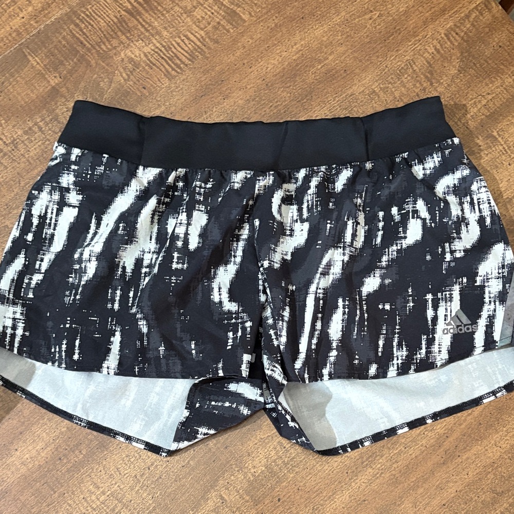 5 for $35- Adidas Women's Athletic Shorts in Black and White Pattern